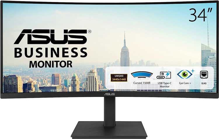 

Монитор 34" ASUS VA34VCPSN VA, изогнутый, 3440x1440 (16:9), 300кд/м2, 100 Гц, 4 мс, 178°/178°, HDMI, DisplayPort, USB Type-C, USB-Hub, черный (VA34VCPSN), VA34VCPSN