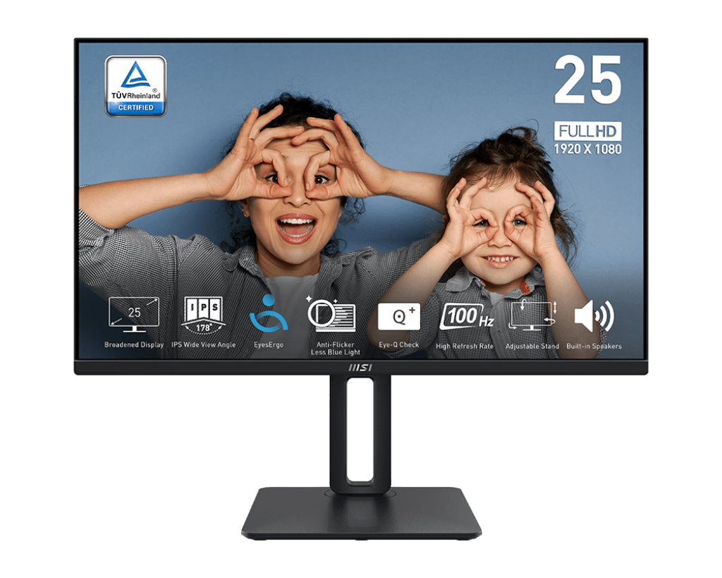 

Монитор 24.5" MSI Pro MP251P IPS, 1920x1080 (16:9), 300кд/м2, 100 Гц, 1 мс, 178°/178°, VGA, HDMI, черный (9S6-3PC29M-033), MP251P