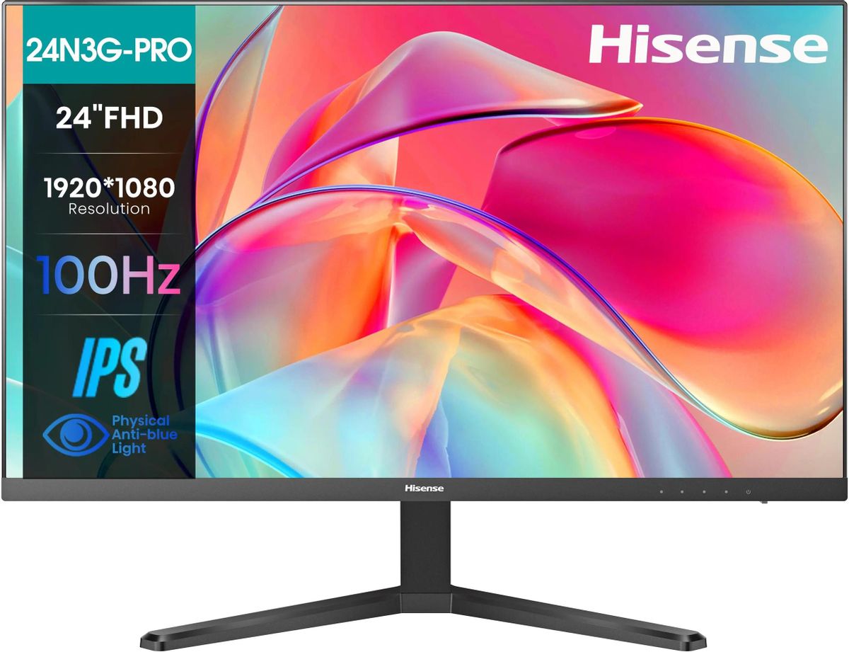 Монитор 23.8' Hisense 24N3G-PRO IPS, 1920x1080 (16:9), 250кд/м2, 100 Гц, 5 мс, 178°/178°, VGA, HDMI, черный (24N3G-PRO)