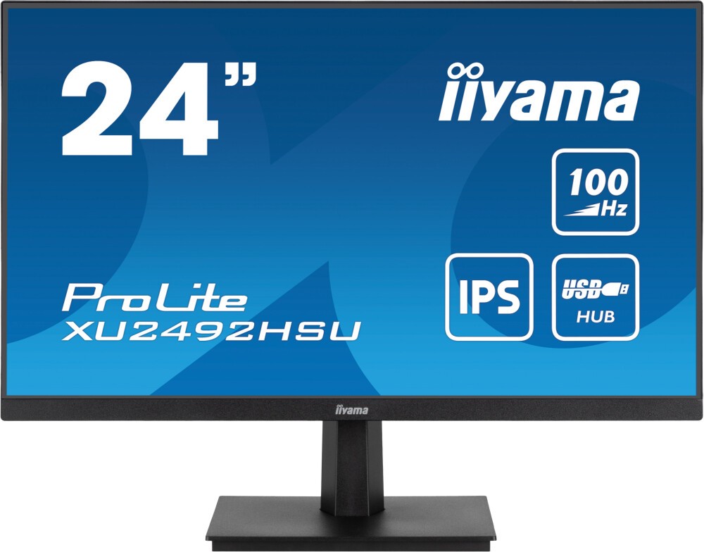 

Монитор 23.8" Iiyama ProLite XU2492HSU-B6 IPS, 1920x1080 (16:9), 250кд/м2, 100 Гц, 0.4 мс, 178°/178°, HDMI, DisplayPort, USB-Hub, черный (XU2492HSU-B6), XU2492HSU-B6