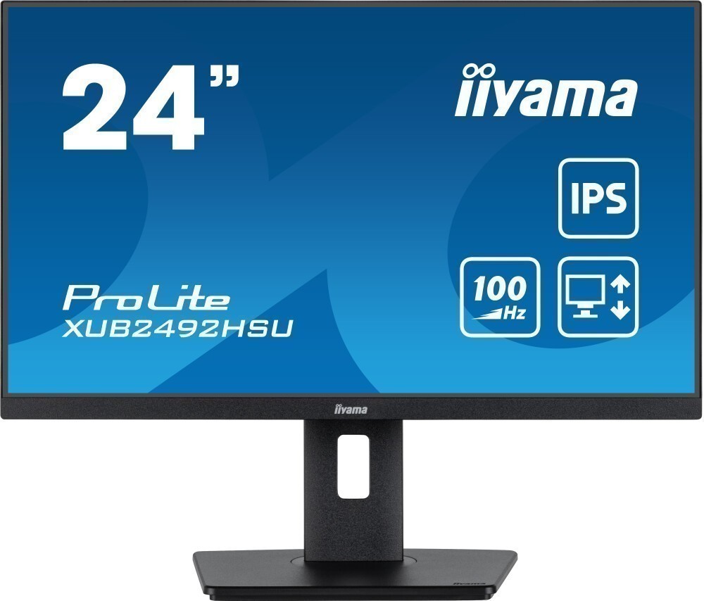 

Монитор 23.8" Iiyama ProLite XUB2492HSU-B6 IPS, 1920x1080 (16:9), 250кд/м2, 100 Гц, 0.4 мс, 178°/178°, HDMI, DisplayPort, USB-Hub, черный (XUB2492HSU-B6), XUB2492HSU-B6