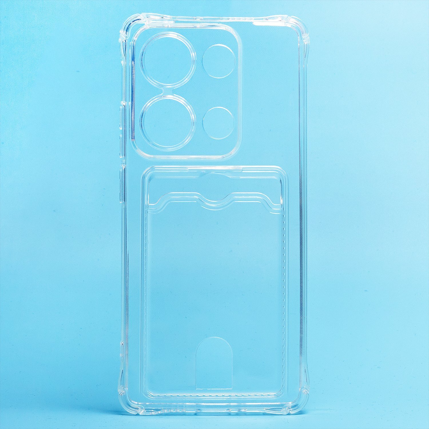 Чехол-накладка SC276 с кардхолдером для смартфона Xiaomi Redmi Note 13 Pro 4G Global, прозрачный