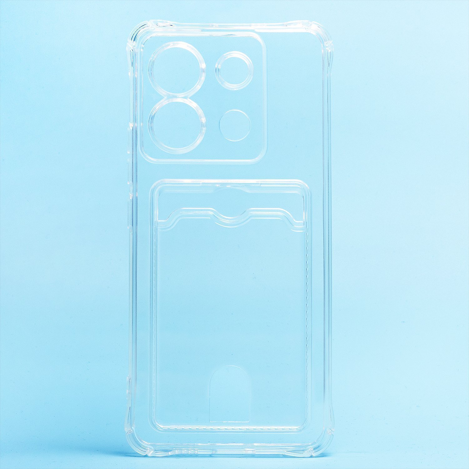 Чехол-накладка SC276 с кардхолдером для смартфона Poco X6 5G, прозрачный