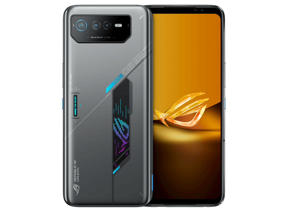 

Смартфон ASUS ROG Phone 6D, 6.78" 1080x2448 AMOLED, MediaTek Dimensity 9000+, 12Gb RAM, 256Gb, 3G/4G/5G, NFC, Wi-Fi, BT, 3xCam, 2-Sim, 6000 мА⋅ч, USB Type-C, Android 12, серый (90AI00D2-M00180), ROG Phone 6D