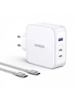

Сетевое зарядное устройство UGREEN CD289 140 Вт, USB, 2xUSB type-C, Quick Charge, PD, 5А, белый (15339), кабель USB Type C, CD289