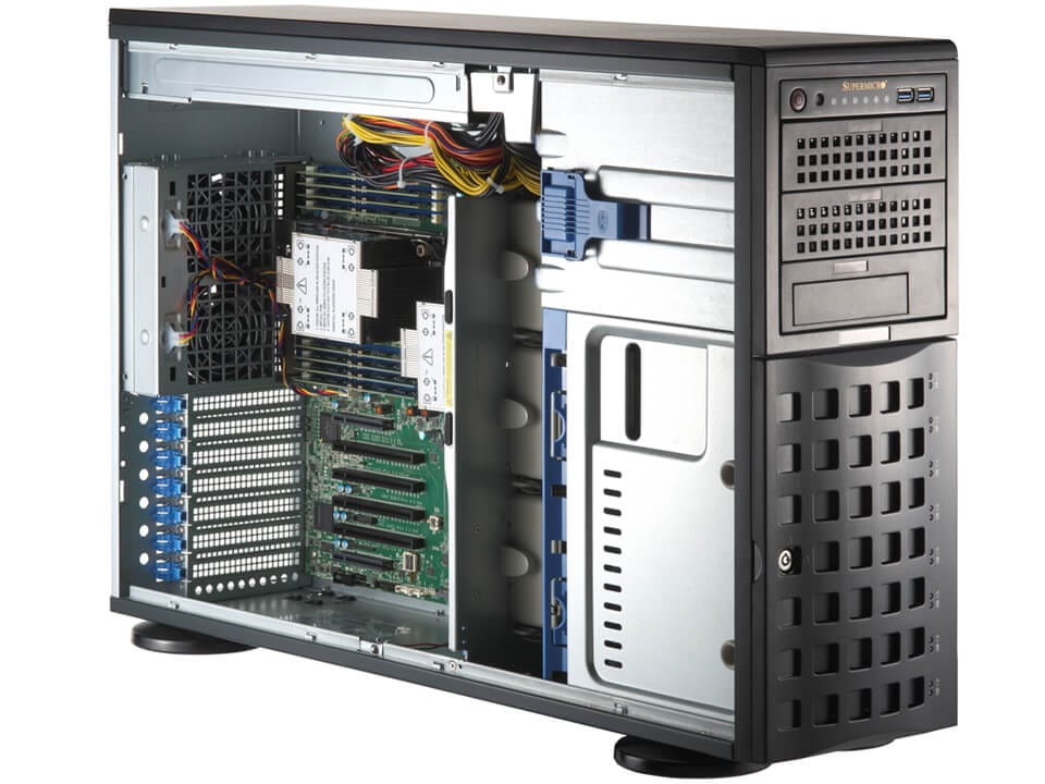 Серверная платформа SuperMicro 741P-TR, 2xLGA4677, 16xDDR5, 8x2.5/3.5 HDD HS, Redundant 2x1200 Вт Tower (SYS-741P-TR)