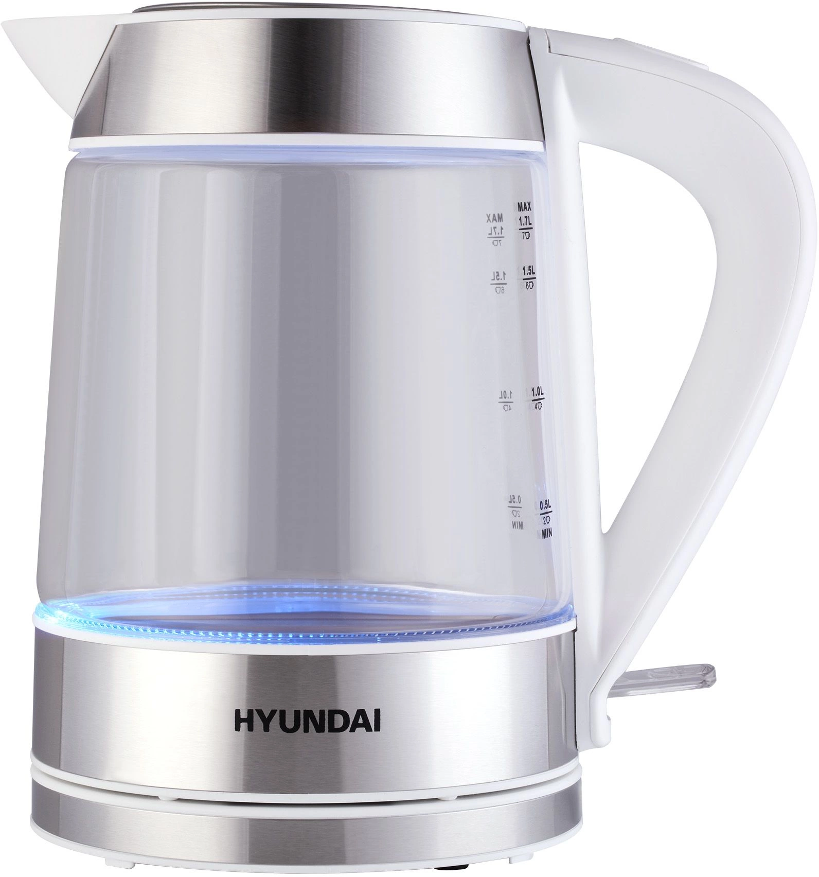 

Чайник электрический Hyundai HYK-G3606 1.7л. 2.2 кВт, пластик/стекло, белый (HYK-G3606), HYK-G3606