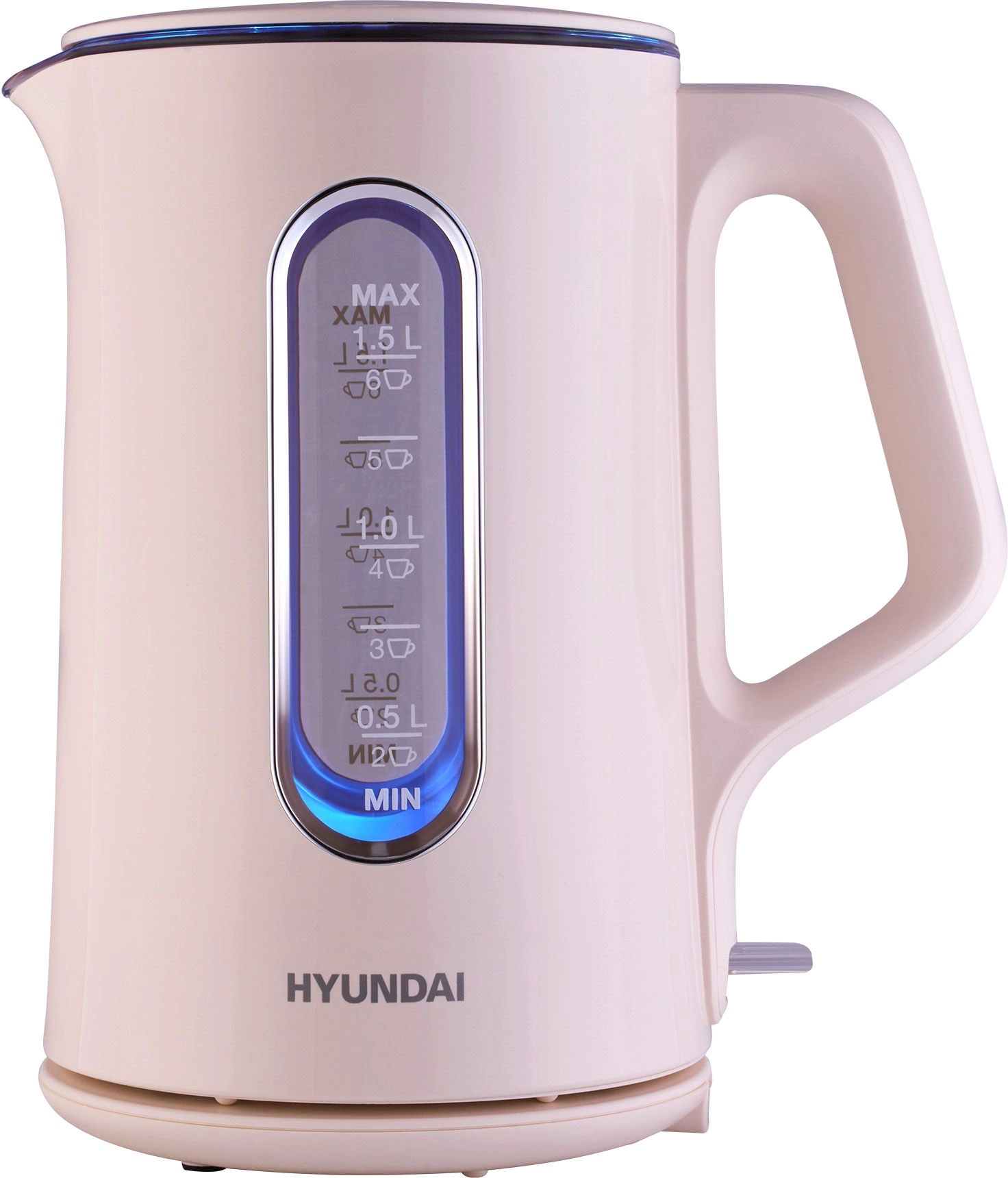 

Чайник электрический Hyundai HYK-G8888 1.5л. 1.7 кВт, пластик, кремовый (HYK-G8888), HYK-G8888