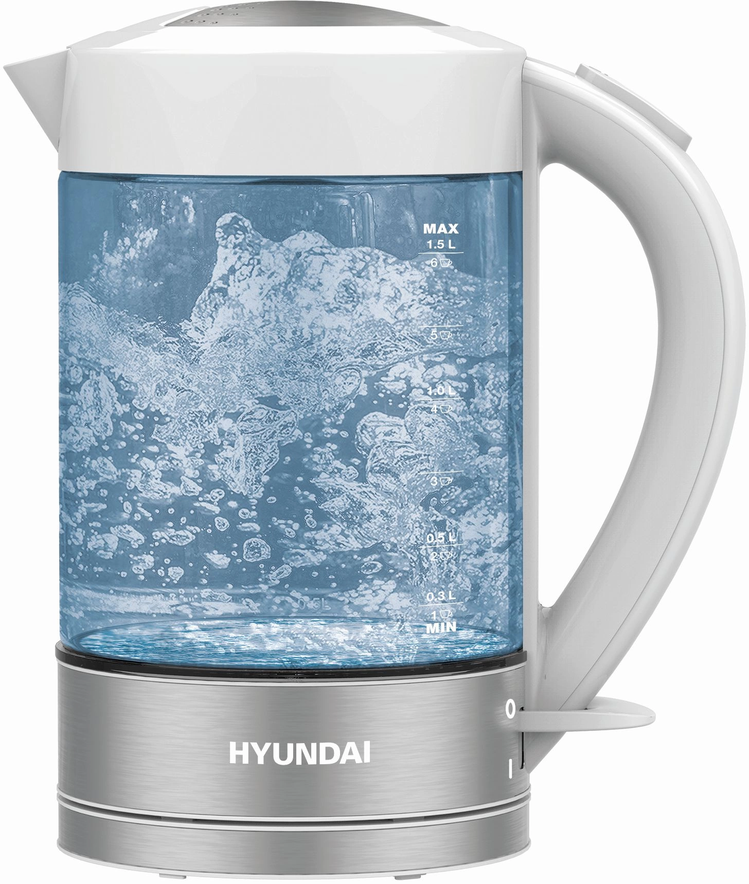 

Чайник электрический Hyundai HYK-G9990 1.5л. 2 кВт, пластик/стекло, белый (HYK-G9990), HYK-G9990