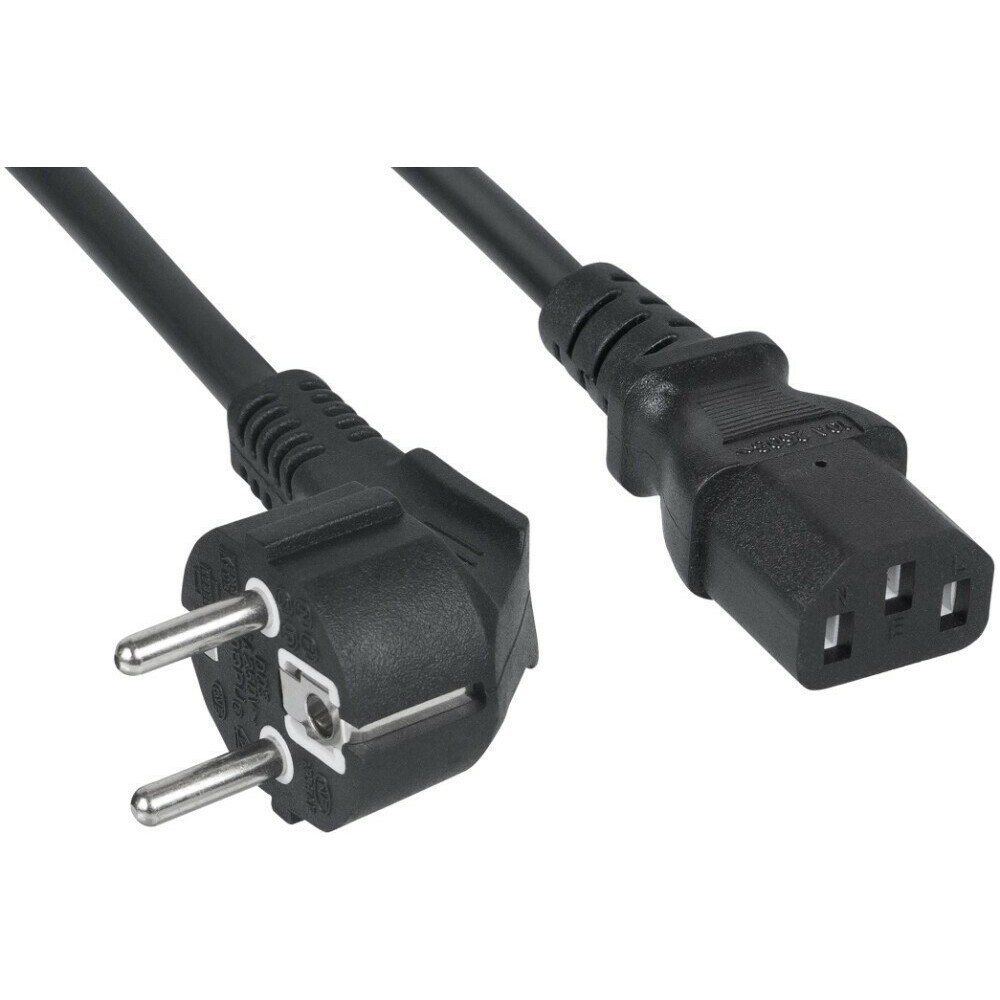

Кабель питания Europlug(M)-IEC-320-C13 угловая вилка/прямой штекер, 10А, 60 см, черный Cabeus (PC-186-VDE-1.0-0.6M)