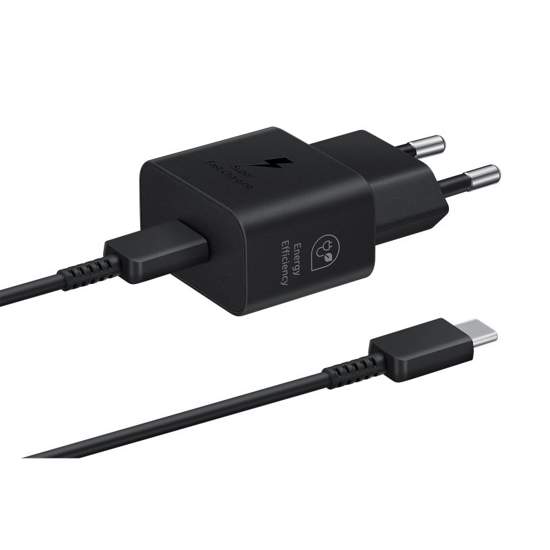 

Сетевое зарядное устройство Samsung EP-T2510 25 Вт, EU, USB type-C, Quick Charge, PD, черный (EP-T2510XBEGWW), кабель USB Type C, EP-T2510