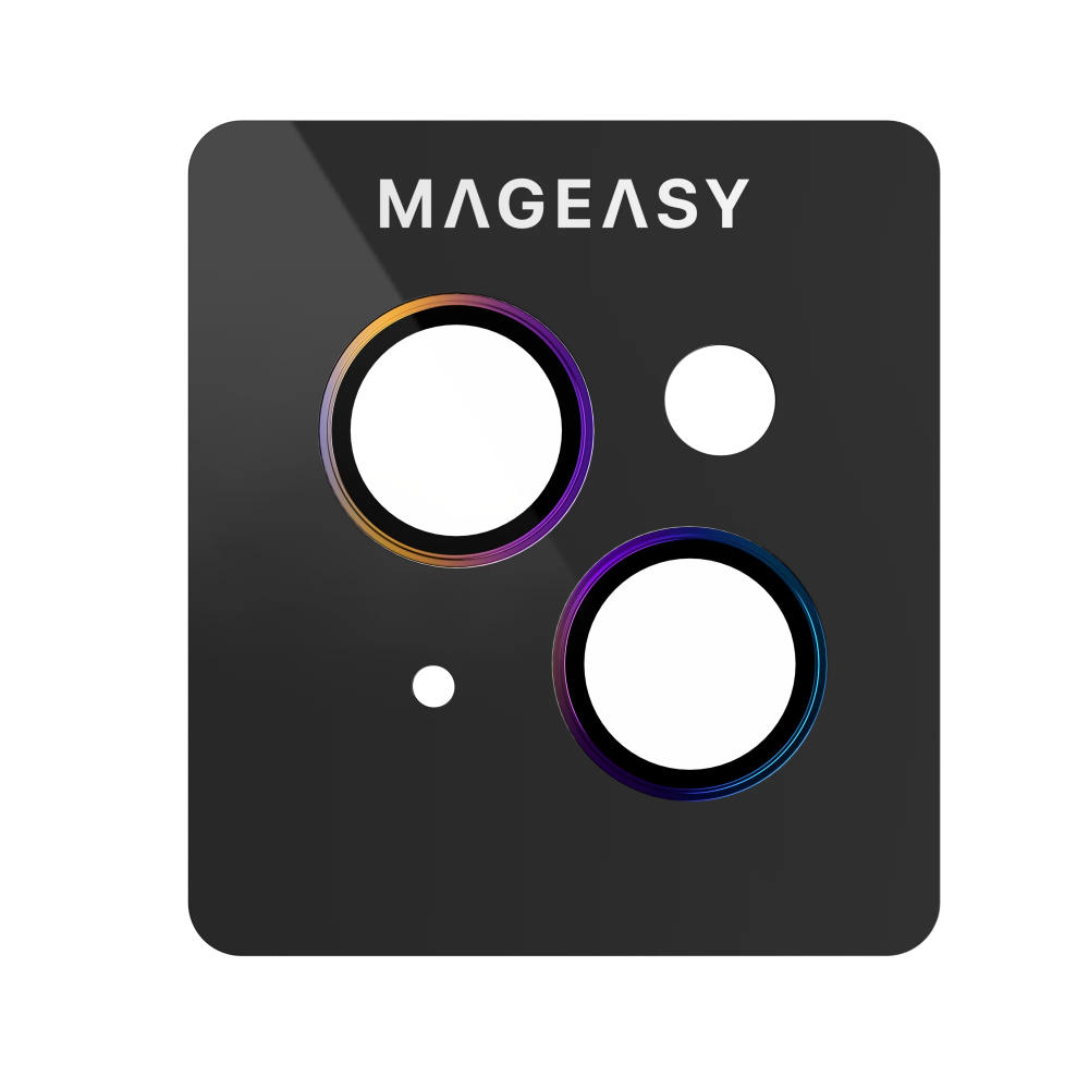 

Защитное стекло Switcheasy LenzGuard Lens Protector для камеры смартфона Apple iPhone 15, FullScreen, поверхность глянцевая, радужная рамка, плоское (MPH517029RB23)