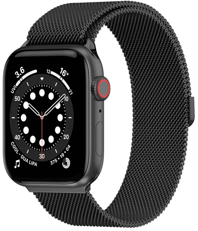 

Ремешок SwitchEasy 2022 Mesh Stainless Steel Watch Loop для Apple Watch, 42-45 мм, нержавеющая сталь, черный (SAW245032BK22), 0