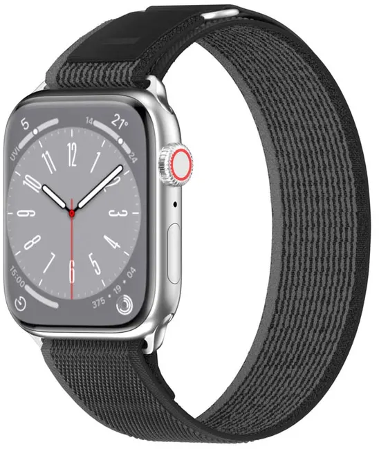 

Ремешок SwitchEasy Flex Woven Nylon Watch Loop для Apple Watch, 42-49 мм, нейлон, черный/серый (SAW459161BG23), 0
