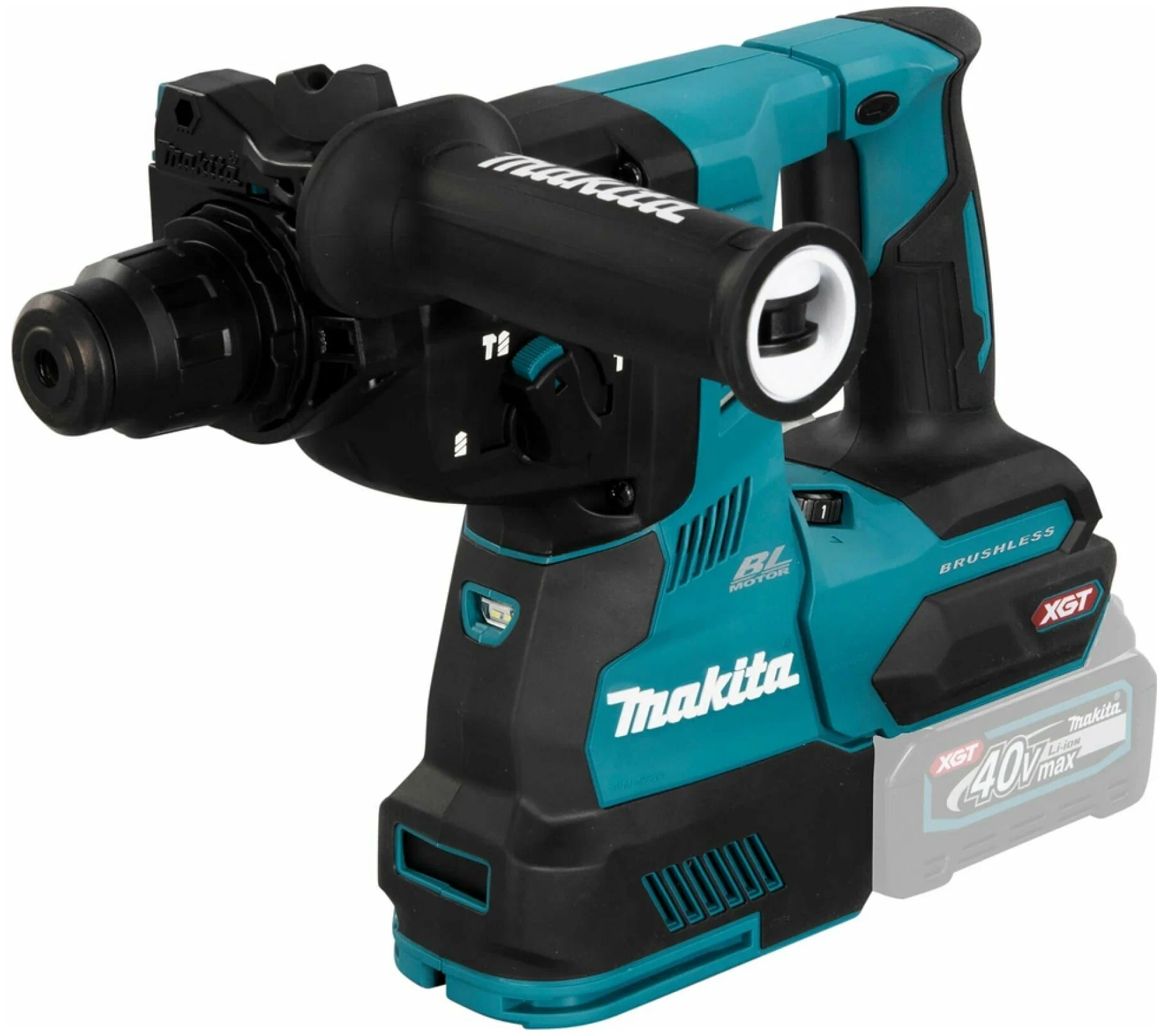 Перфоратор Makita HR003GZ, аккумуляторный, SDS-Plus, 103 Вт, 2.8 Дж, 980 об/мин, 5000 уд/мин, 40V, Li-Ion, 4 кг (HR003GZ) поставляется без аккумуляторов и зарядного устройства