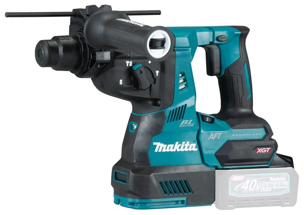 Перфоратор Makita HR001GZ, аккумуляторный, SDS-Plus, 103 Вт, 2.8 Дж, 980 об/мин, 5000 уд/мин, 40V, Li-Ion, 4 кг (HR001GZ) поставляется без аккумуляторов и зарядного устройства