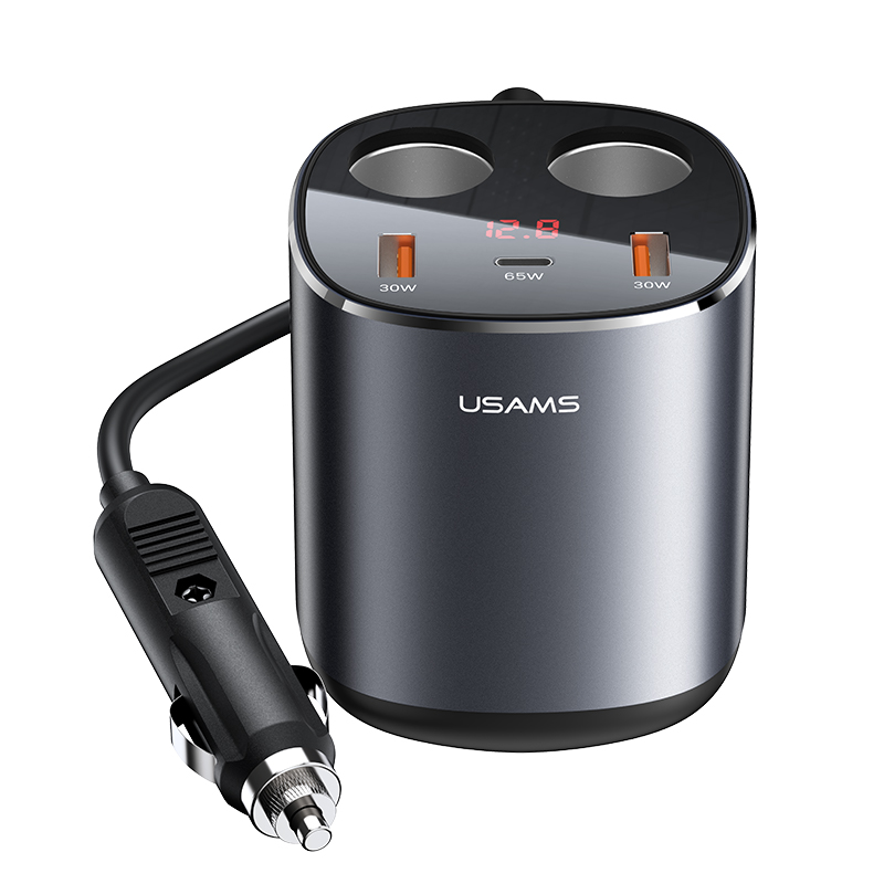 

Автомобильный разветвитель с быстрой зарядкой USAMS US-CC151, 2xUSB, 1xUSB Type C, 2А, 245 Вт, серый (CC151TC01), US-CC151