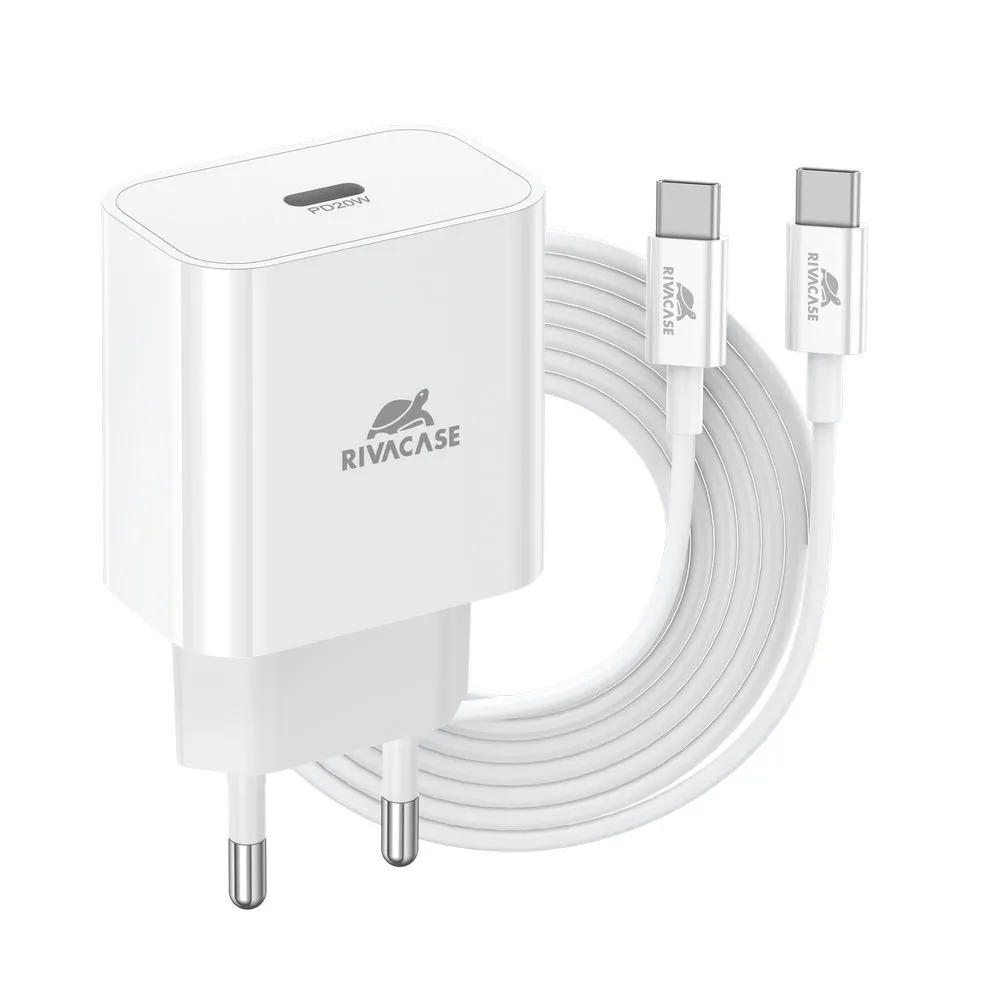 

Сетевое зарядное устройство RivaCase PS4101 WD4 20 Вт, EU, USB type-C, Quick Charge, PD, белый (4260709013176), кабель type-C/type-C, PS4101 WD4