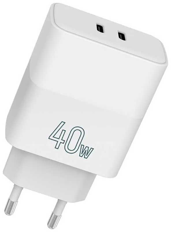 

Сетевое зарядное устройство TFN 40 Вт, EU, 2xUSB type-C, Quick Charge, PD, белый (TFN-WCRPD26)