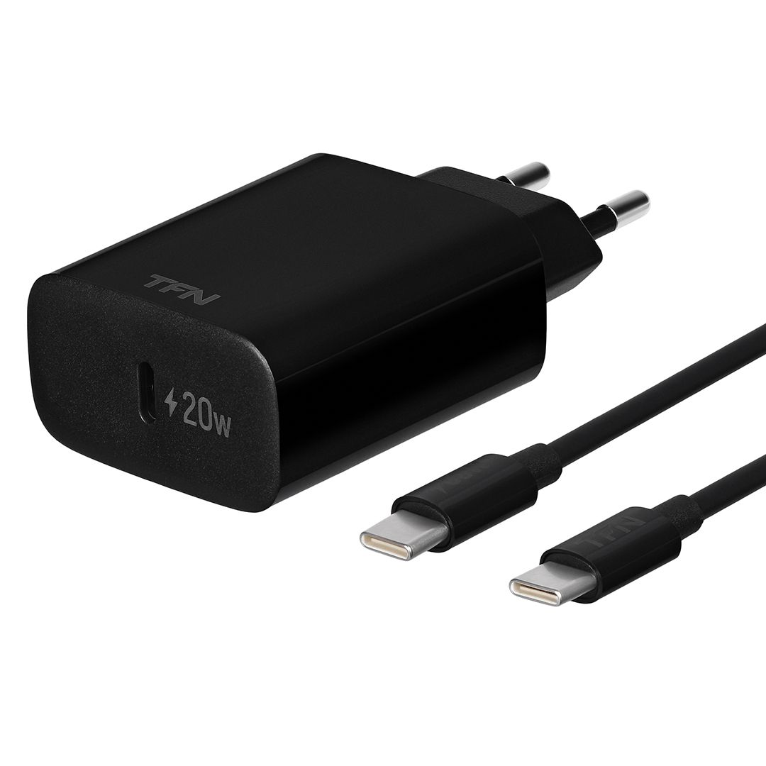 

Сетевое зарядное устройство TFN 20 Вт, EU, USB type-C, PD, черный (TFN-WC36), кабель type-C/type-C