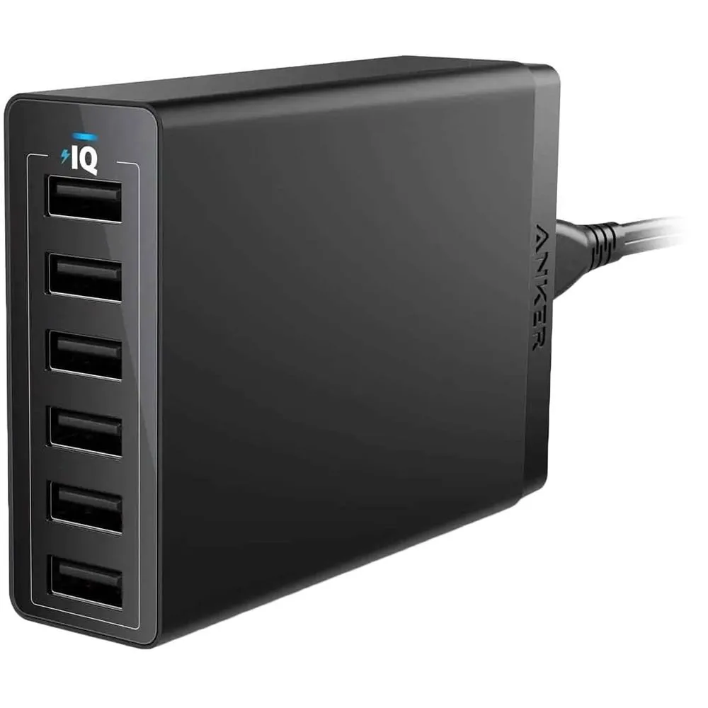 

Сетевое зарядное устройство ANKER A2123L12 60 Вт, 6xUSB, EU, Quick Charge, черный (ANK-A2123L12-BK), A2123L12