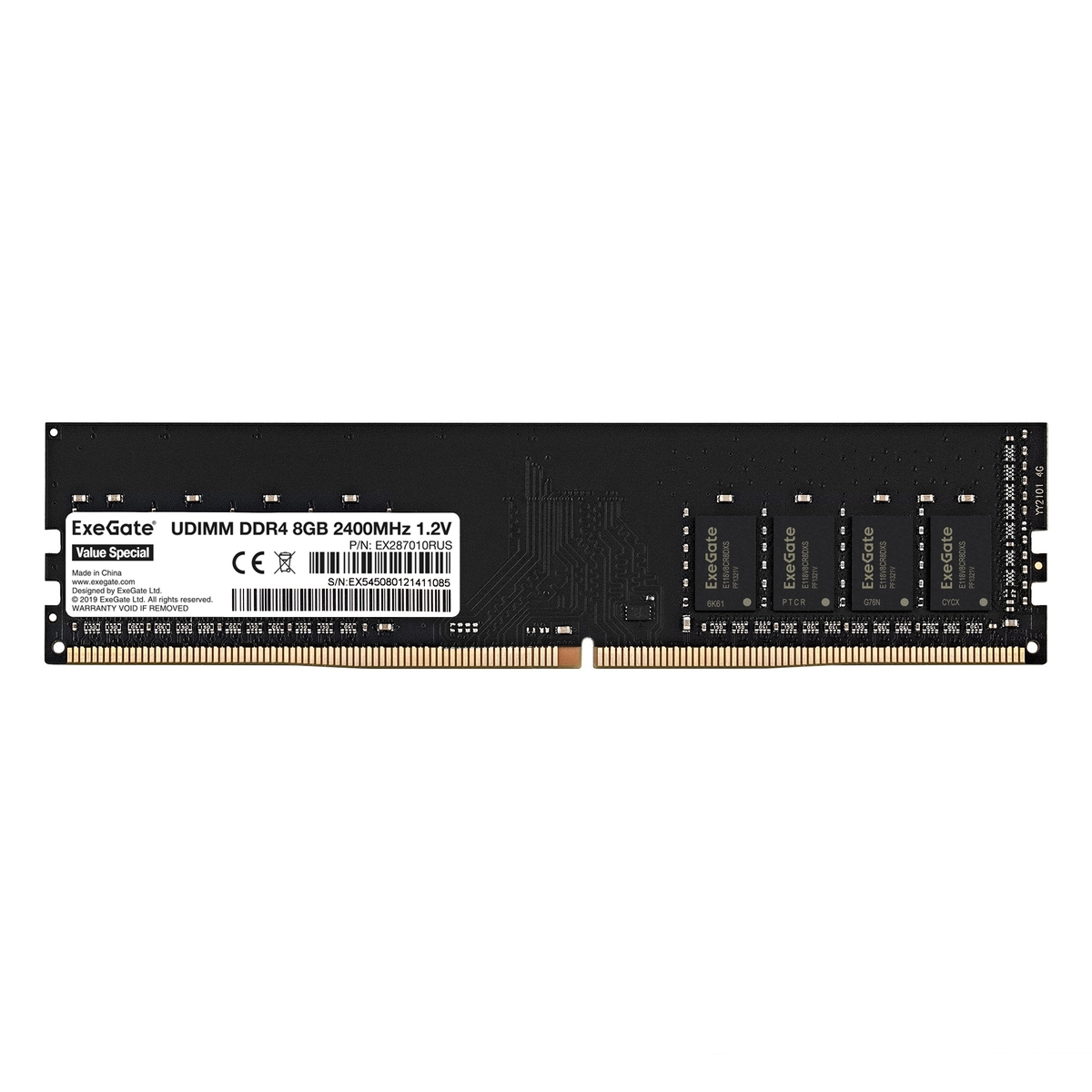 

Память DDR4 DIMM 8Gb, 2400MHz, CL17, 1.2 В, ExeGate, Value Special (EX287010RUS), EX287010RUS