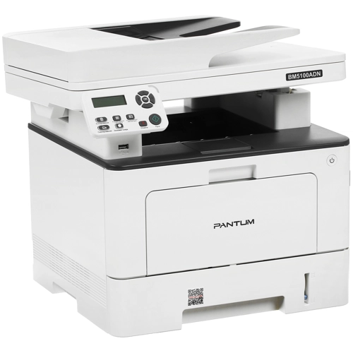 МФУ лазерный Pantum BM5100ADN, A4, ч/б, 40стр/мин (A4 ч/б), 1200x1200 dpi, дуплекс, ДАПД-50 листов, сетевой, USB (BM5100ADN) б/у, после ремонта (замена стекла сканера), небольшие повреждения/скол на корпусе справа сбоку крышки сканера, не эксплуатировался, полный комплект