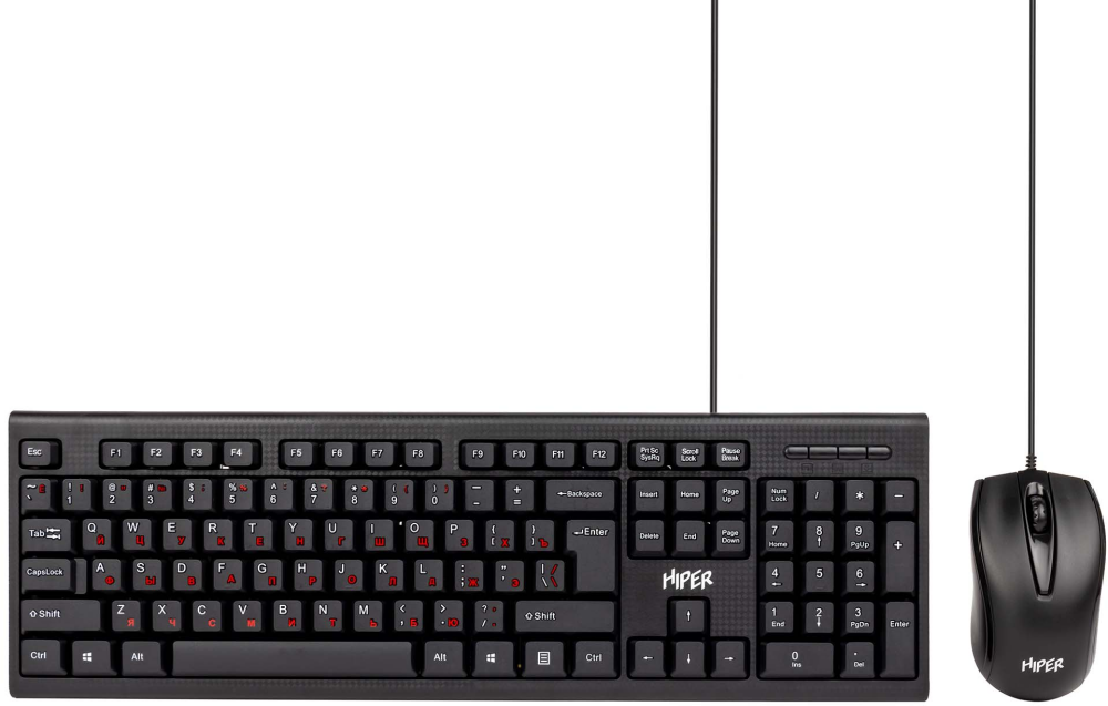 

Клавиатура + мышь Hiper HOS-211, USB, черный (HOS-211), HOS-211