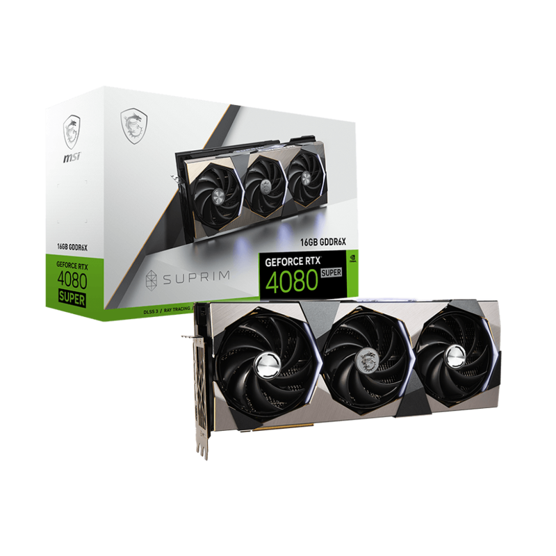Видеокарта MSI NVIDIA GeForce RTX 4080 Super SUPRIM, 16Gb DDR6X, 256 бит, PCI-E, 2HDMI, 2DP, Retail (4080 SUPER 16G SUPRIM )