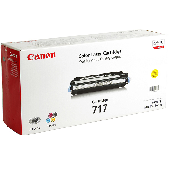 

Картридж лазерный Canon 717Y/2575B002, желтый, 4000 страниц, оригинальный, для Canon MF8450 series, 717Y