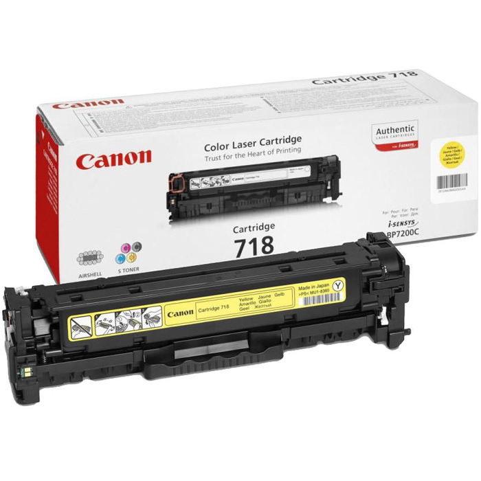 

Картридж лазерный Canon 718Y/ 2659B002, желтый, 2900 страниц, оригинальный для Canon i-SENSYS LBP-7200C series, 718Y