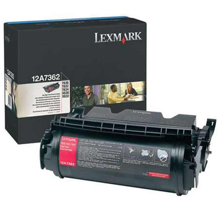 

Картридж лазерный Lexmark 12A7362, черный, 1шт., 21000 страниц, оригинальный, для Lexmark T630, T632, T634, X630, X632, X634, 12A7362