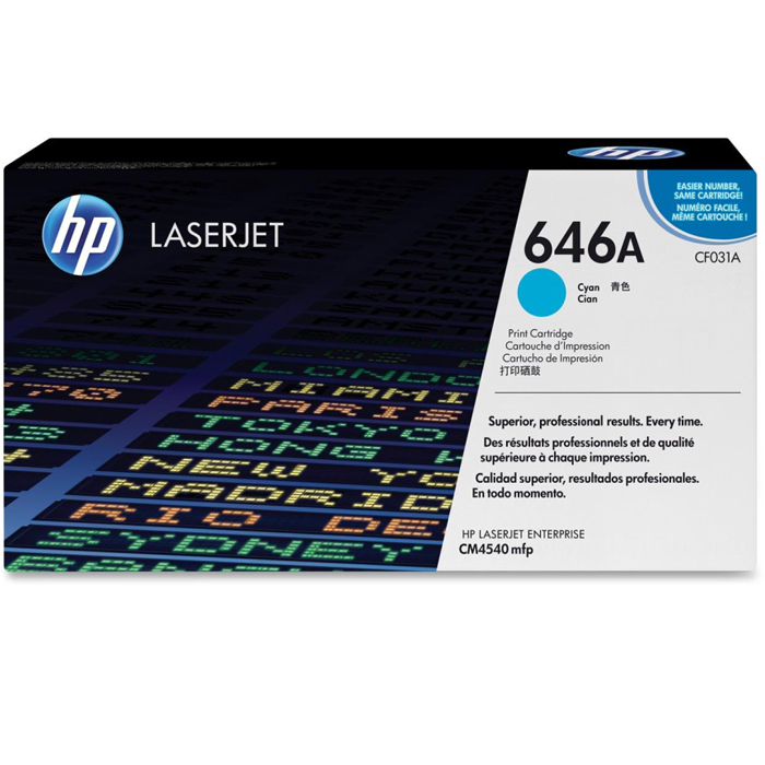 

Картридж лазерный HP 646A/CF031A, голубой, 12500 страниц, оригинальный для Color LaserJet Enterprise CM4540 / CM4540f / CM4540fskm, 646A