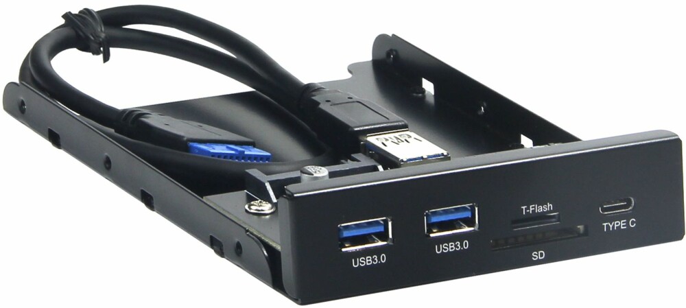 

Планка портов Gembird FP3.5-USB3-2A1C-CR, 2 порта USB 3.0/порт USB-C и кардридер для SD/microSD, черный (FP3.5-USB3-2A1C-CR), FP3.5-USB3-2A1C-CR