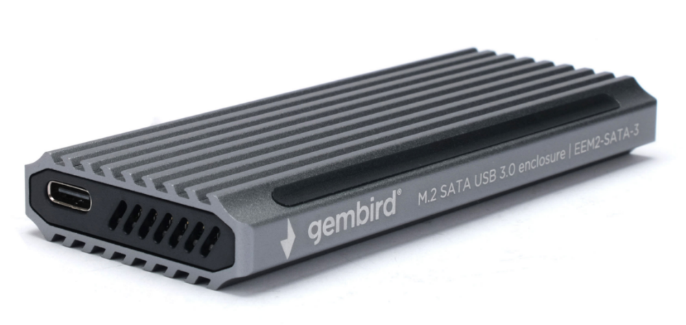 Внешний бокс Gembird EEM2-SATA-3, 1xM.2, серебристый