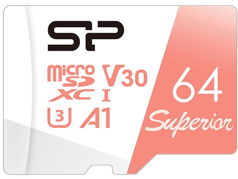 Карта памяти 64Gb microSDXC Silicon Power Superior Class 10 UHS-I U3 V30 A1 (SP064GBSTXDV3V20)