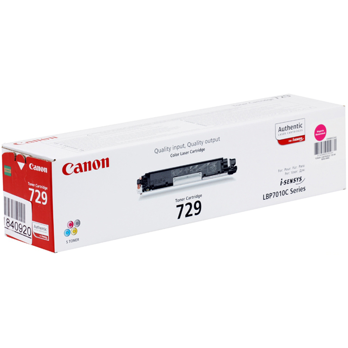 

Картридж лазерный Canon 729M/4368B002/4368B0029, пурпурный, 1000 страниц, оригинальный для Canon LBP7010C / LBP7018C, 729M