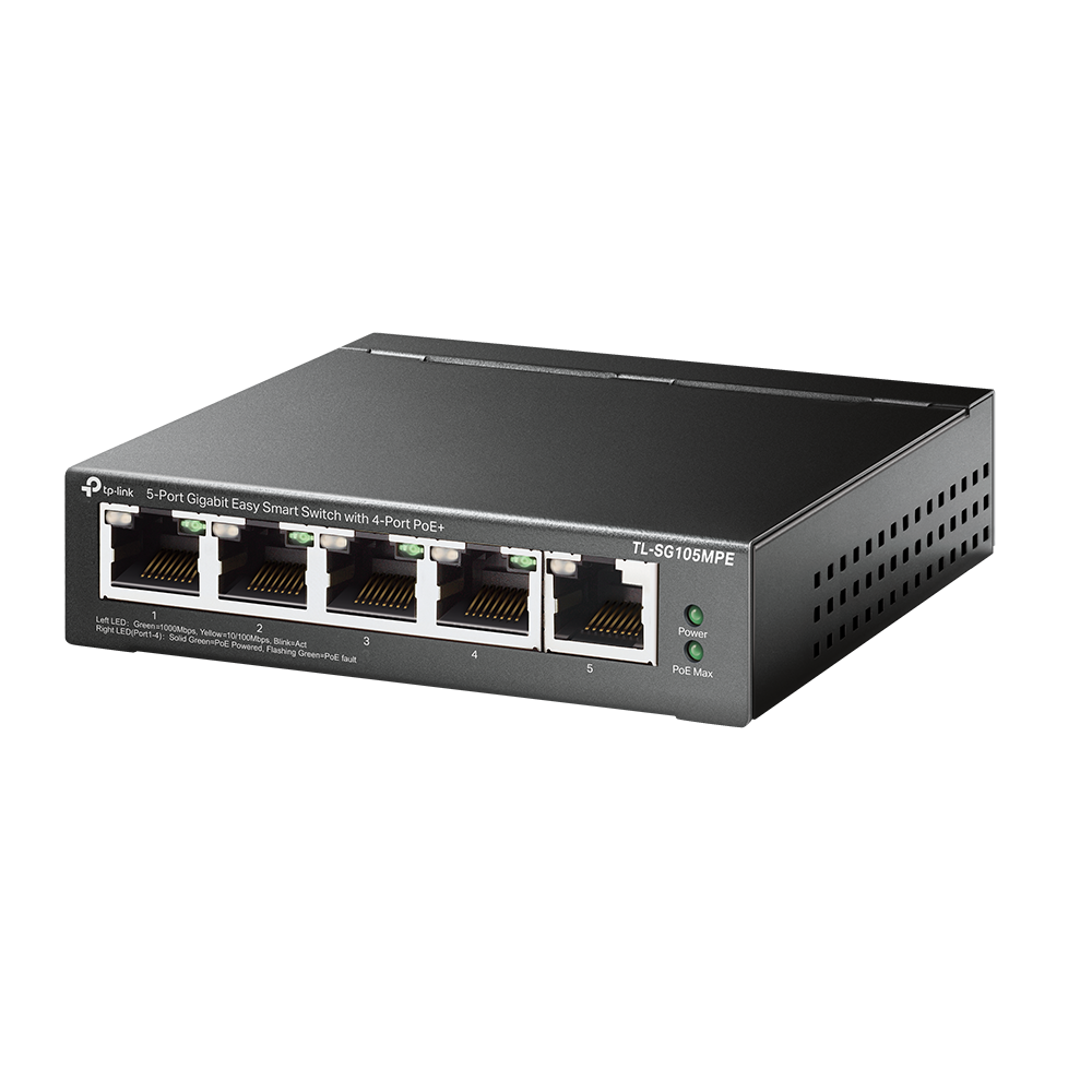 

Коммутатор TP-Link Easy Smart TL-SG105MPE, кол-во портов: 5x1 Гбит/с, PoE: 4x30 Вт (макс. 120 Вт) (TL-SG105MPE), TL-SG105MPE