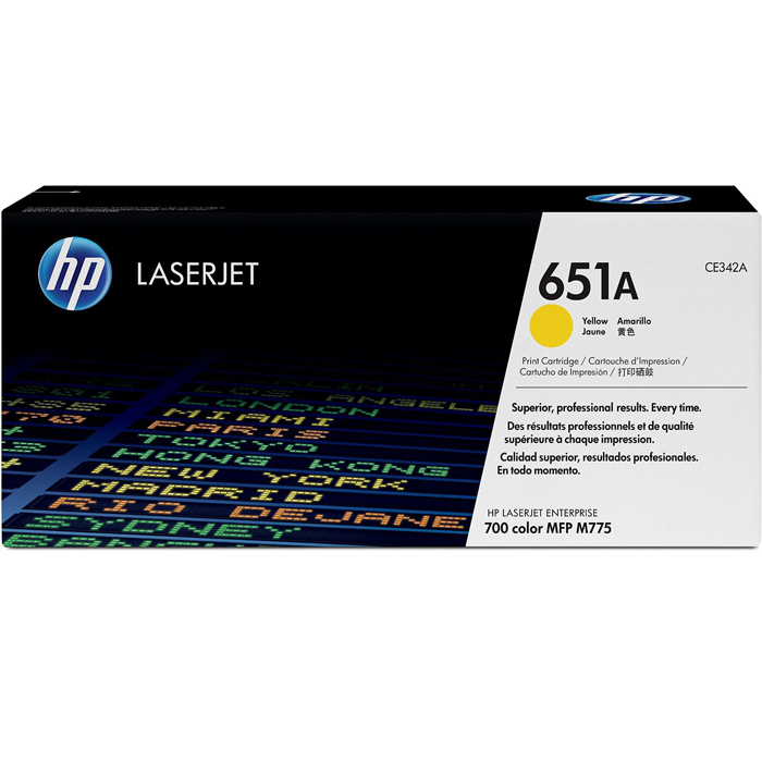 

Картридж лазерный HP 651A/CE342A, желтый, 16000 страниц, оригинальный для LaserJet Enterprise 700 M775, 651A