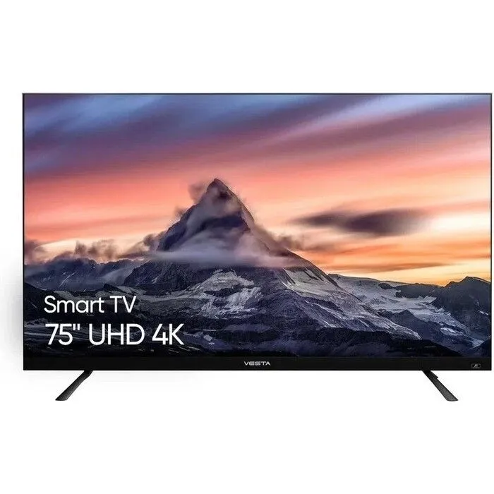 

Телевизор 75" Vesta V75MU6500, 3840x2160, DVB-T /T2 /C, HDMIx3, USBx2, WiFi, Smart TV, черный (V75MU6500), V75MU6500