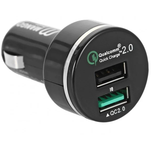 

Автомобильное зарядное устройство MANGO Device, 2xUSB, 2.4А, QC, черный (MD-CC-024)