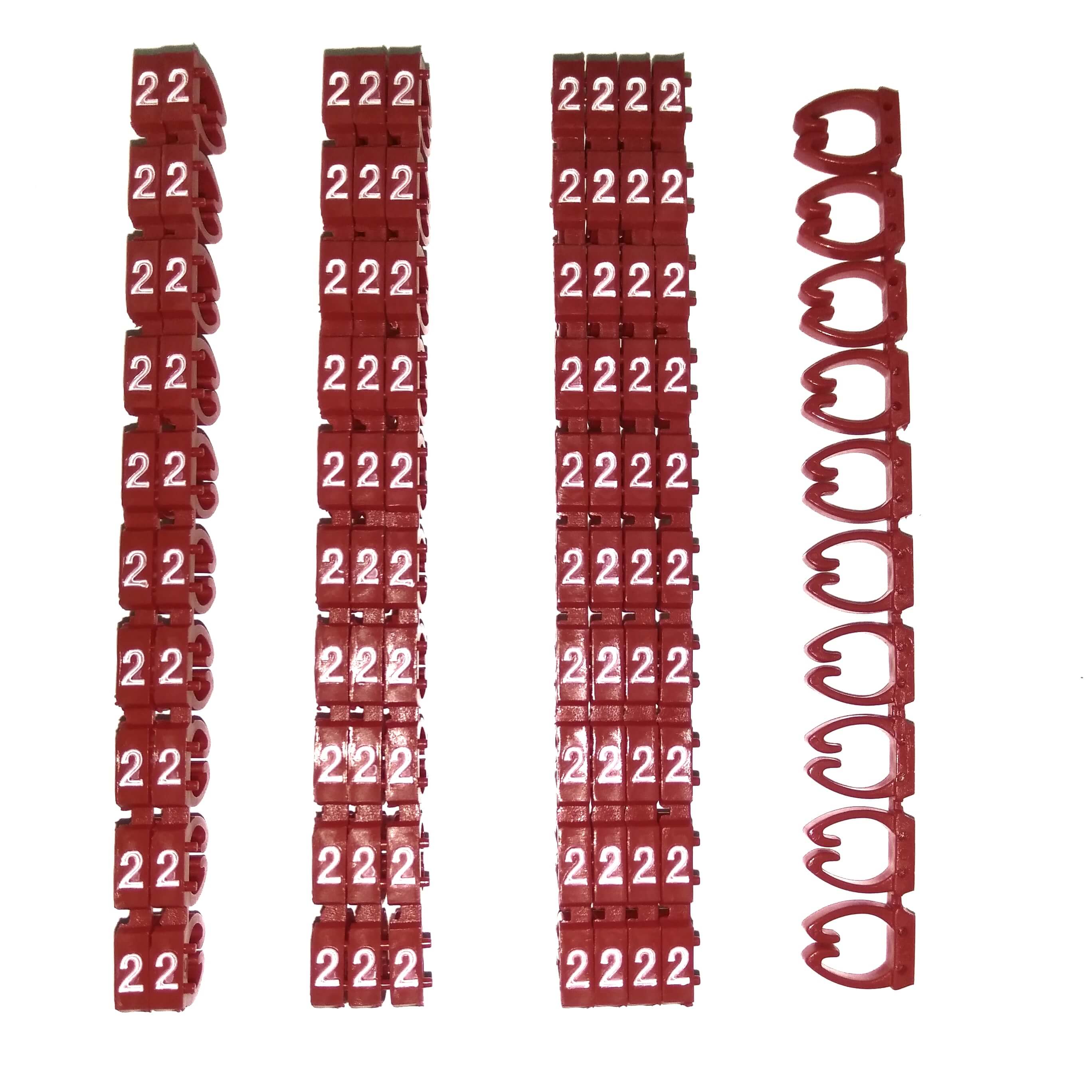 

Кольцо маркировочное Netko, "2", пластик, красный, 100 шт. (l-wm-2)