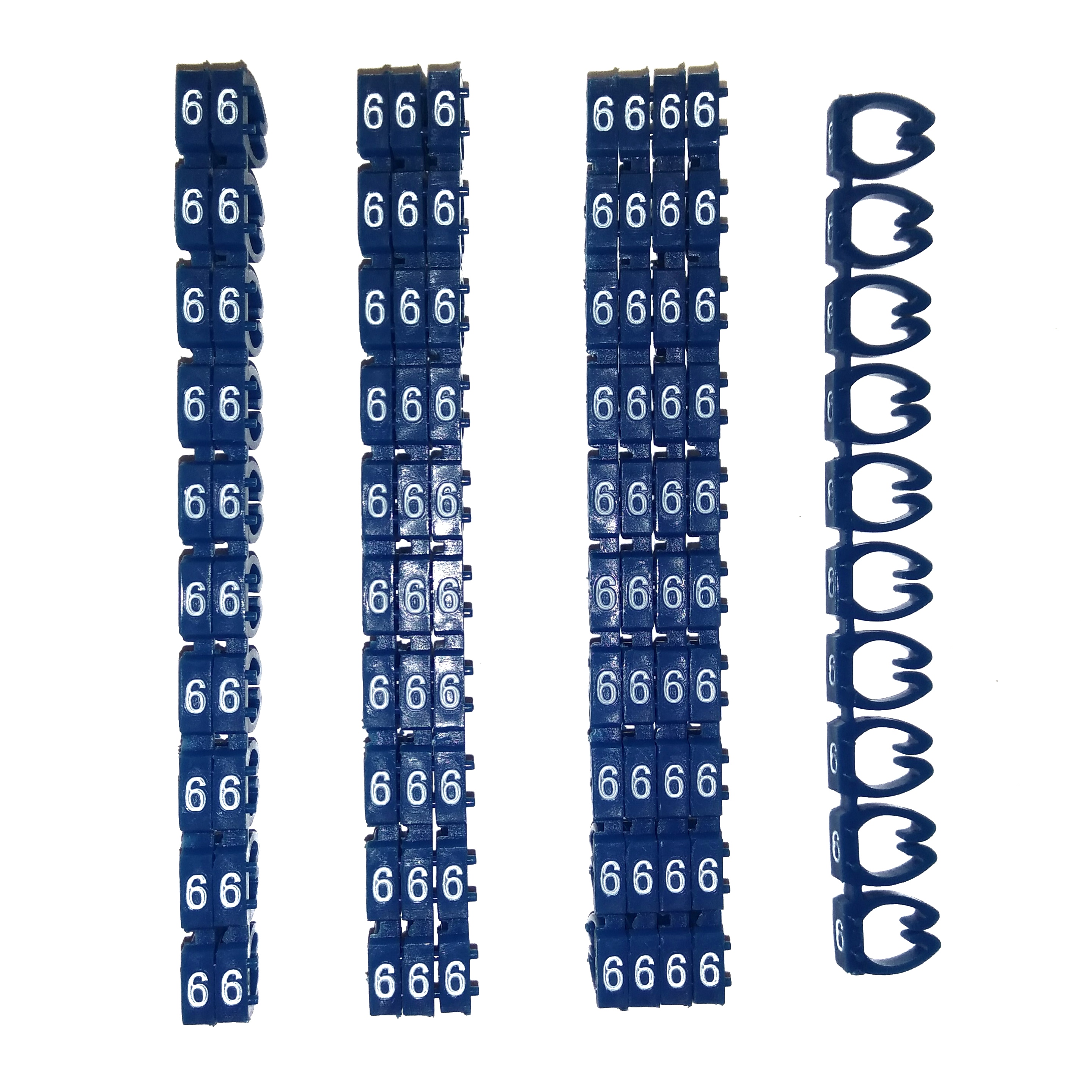 

Кольцо маркировочное Netko, "6", пластик, синий, 100 шт. (l-wm-6)
