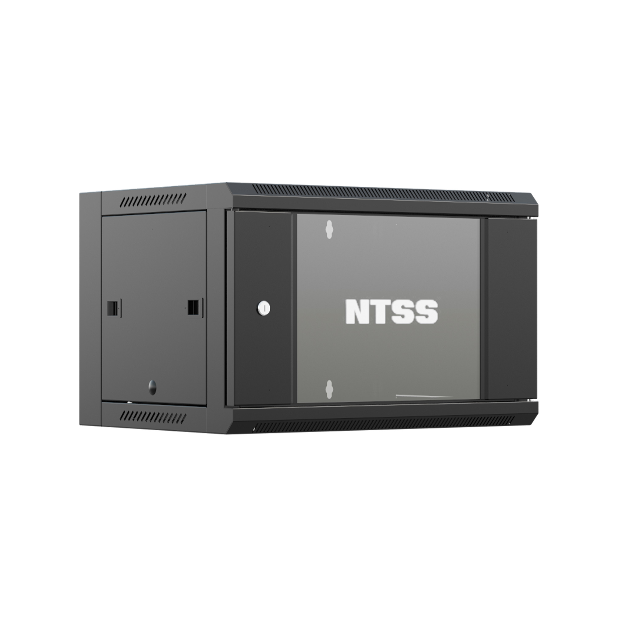 Шкаф телекоммуникационный настенный 12U 570x450 мм, стекло/металл, черный, NTSS NTSS-W12U6045GS-BL (NTSS-W12U6045GS-BL)