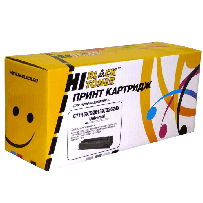 

Картридж лазерный Hi-Black HB-C7115X/Q2613X/Q2624X (C7115X/Q2613X/Q2624X), черный, 4000 страниц, совместимый для P LaserJet 1000w / 1005w / 1200 / 1220 / 1300 / 1150 / 3300 / 3330 / 3380