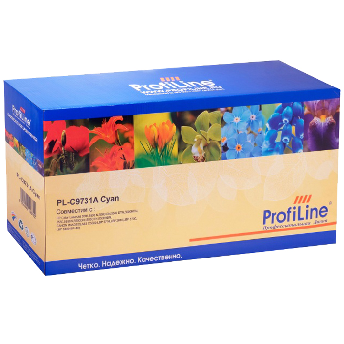 

Картридж лазерный ProfiLine PL-C9731A (C9731A), голубой, 12000 страниц, совместимый для LJ 5500/5550, LBP-2710/2810