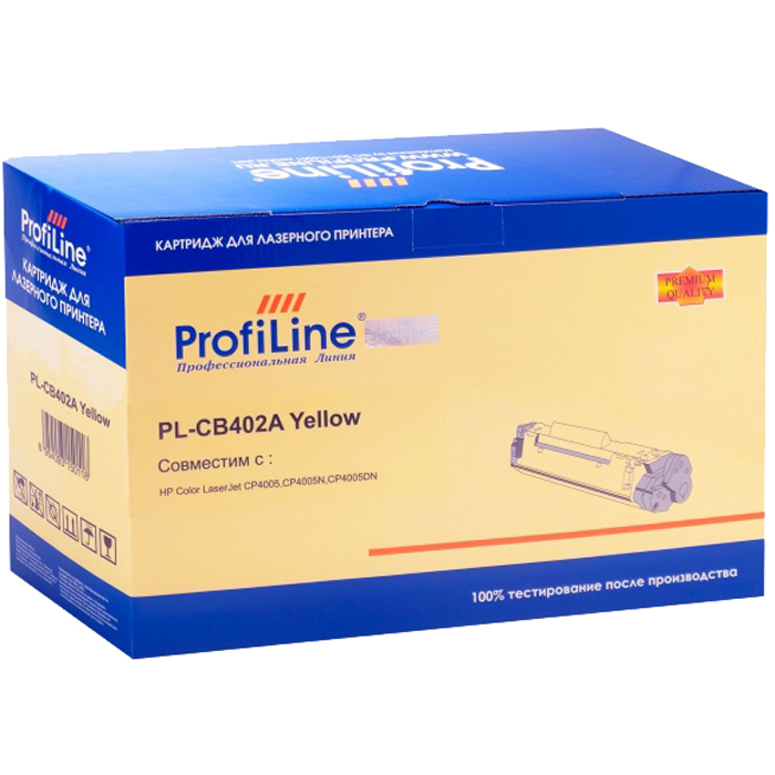 

Картридж лазерный ProfiLine PL-CB402A (CB402A), желтый, 7500 страниц, совместимый для CLJ CP4005/CP4005DN/CP4005N