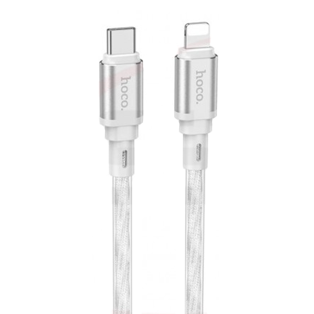 

Кабель Lightning 8-pin-USB Type-C, 3А, 1 м, серебристый, HOCO X98, X98