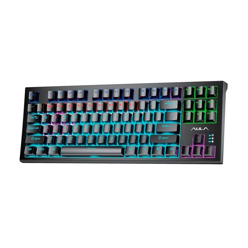 

Клавиатура проводная AULA F3032, механическая, Red Switch, подсветка, USB, черный (F3032) Английская раскладка!!!, F3032