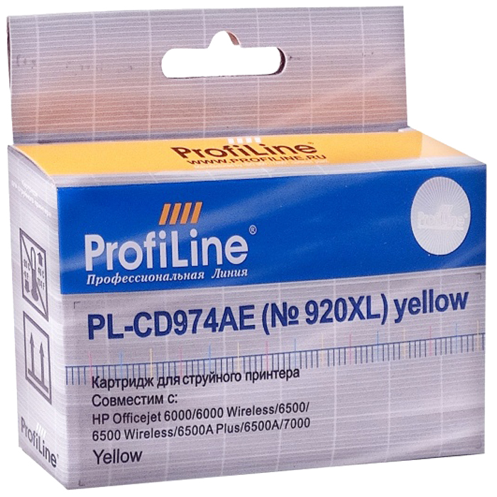 

Картридж струйный ProfiLine PL-CD974AE (№920XL/CD974AE), желтый, совместимый, 700 страниц, для HP OJ 6000/6500/7000